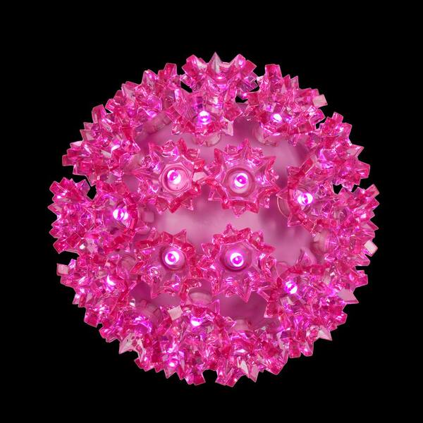 Wintergreen Lighting 7.5 in. 120-Light LED Pink Decorative Starlight Sphere