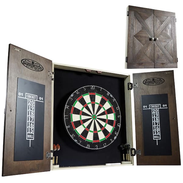 Bellevue Collection Premium Bristle Dartboard and Cabinet Set
