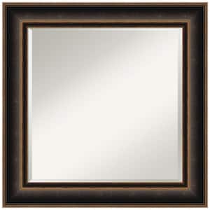 Villa Oil Rubbed Bronze 25.75 in. x 25.75 in. Beveled Casual Square Wood Framed Bathroom Wall Mirror in Bronze