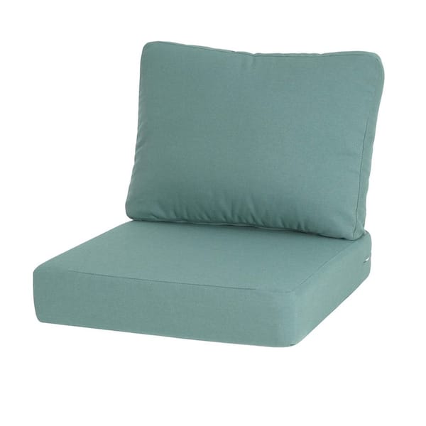 24 in. x 18 in. Replacement Outdoor High Back Dining Chair Cushion in Light Blue