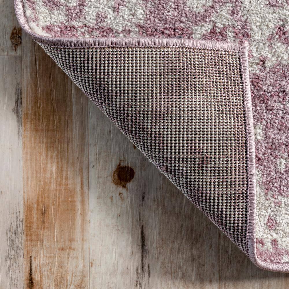 Deedra Pink and Ivory Abstract 9' x 12' Synthetic Area Rug