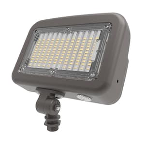 Outdoor Integrated LED Large Floodlight, Bronze Finish, Selectable CCT 3000/4000/5000K, 7000 Max lumens, Dusk to Dawn