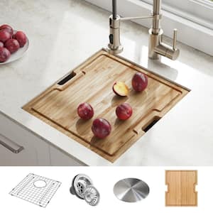 Kore Workstation 16 Gauge Stainless Steel 17 in. Undermount Bar Sink