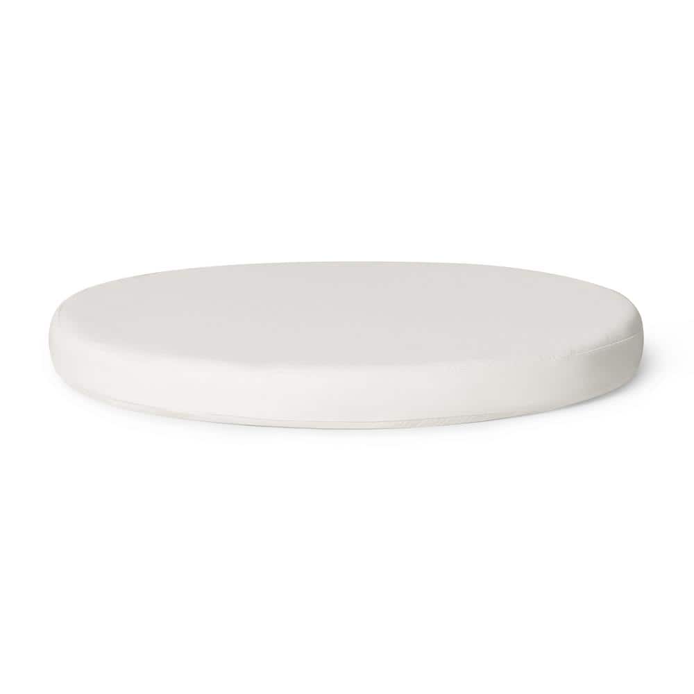 White Round Water-Repellent Polyester Dining Chair Cushions, Set of 4
