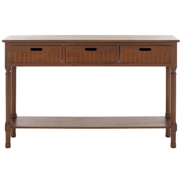 SAFAVIEH Landers Brown 3-Drawer Console Table