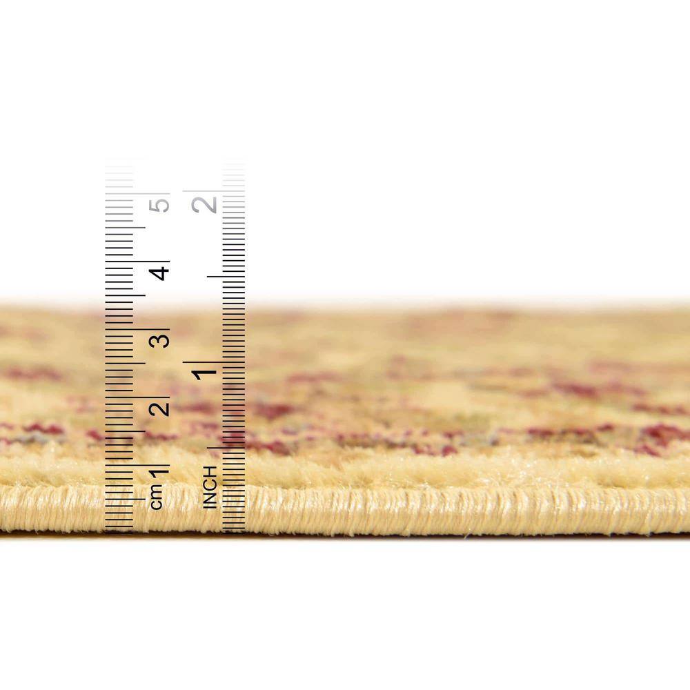 Cream Floral Synthetic 9' x 12' Easy Care Rug