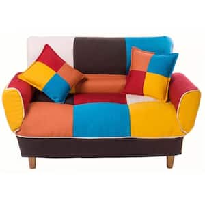 72 in. Wide Round Arm Polyester Mid-Century Modern Straight Sleeper Sofa in Multi-Colored