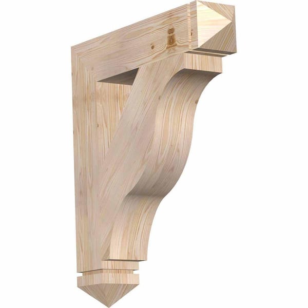 Ekena Millwork 5.5 in. x 34 in. x 30 in. Douglas Fir Funston Arts and Crafts Smooth Bracket