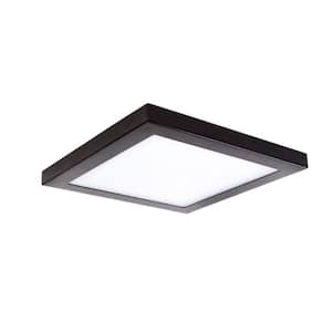Square Slim Disk Length 10 in. Bronze Square Fixture 3000K Warm White New Construction Recessed Integrated Led Trim Kit