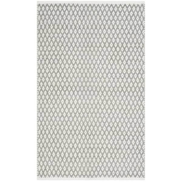 SAFAVIEH Boston Gray Doormat 3 ft. x 4 ft. Geometric Diamonds Area Rug