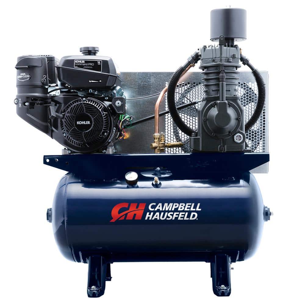Campbell Hausfeld 30 gal. Horizontal 26.1CFM 14HP Kohler Two Stage Stationary Gas Engine Air Compressor -  TF2136