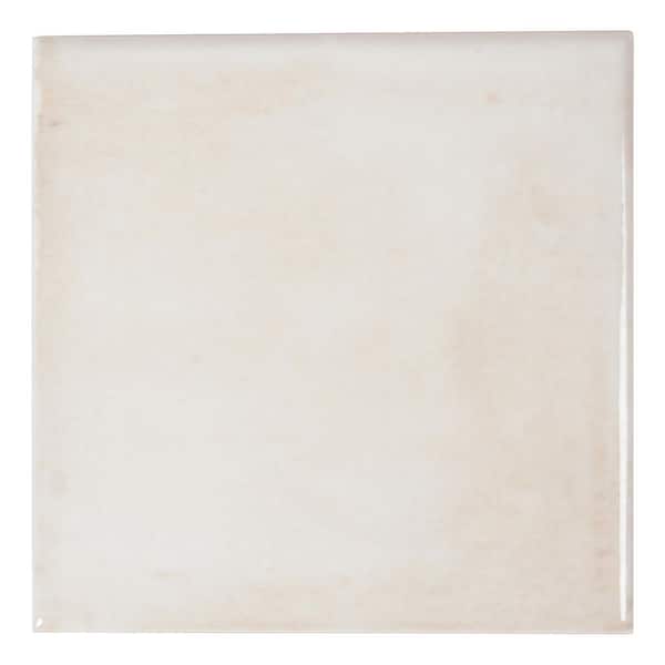Zahara 6 in. x 6 in. Glossy Creamy off-white Porcelain Zellige Square Tile Sample (0.25 sq ft)