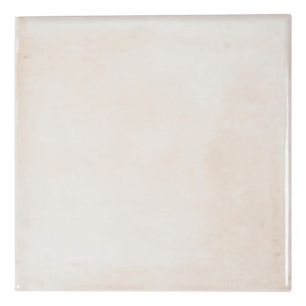 Zahara 6 in. x 6 in. Glossy Creamy off-white Porcelain Zellige Square Tile Sample (0.25 sq ft) price history on PriceWatchPro