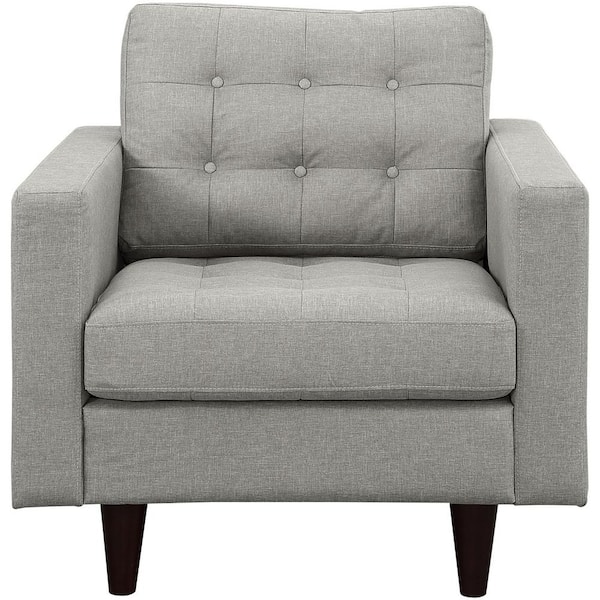 MODWAY Empress Upholstered Armchair in Light Gray