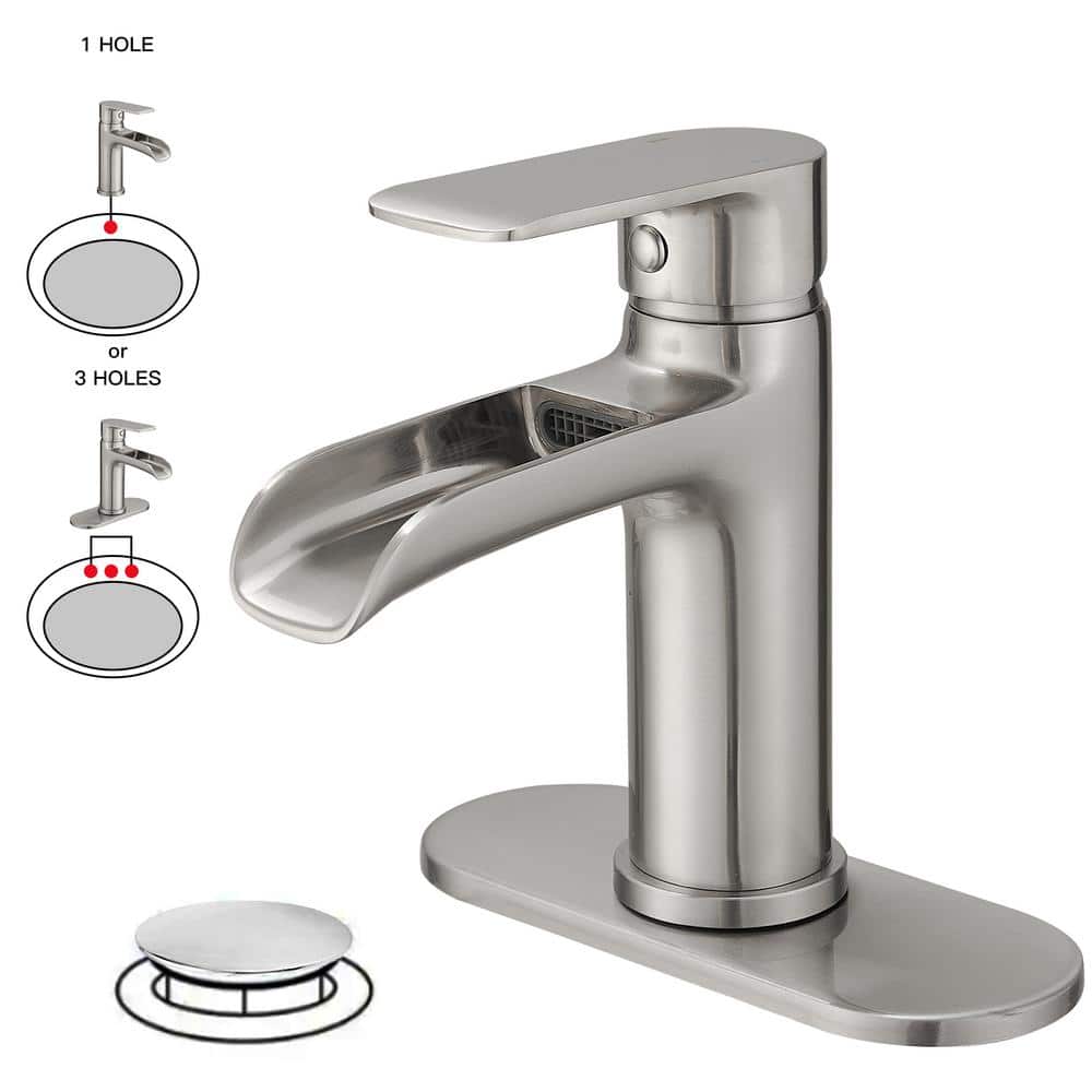 Brushed Nickel Bwe Single Hole Bathroom Faucets A 96071 N 64 1000 