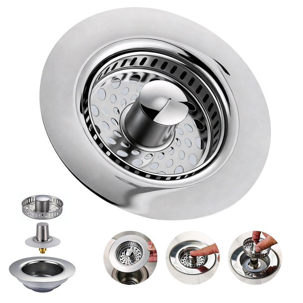 4.5'' in. Stainless Steel Strainer Basket Universal Replacement for Kitchen Sink Drains in Polished Chrome price history on PriceWatchPro