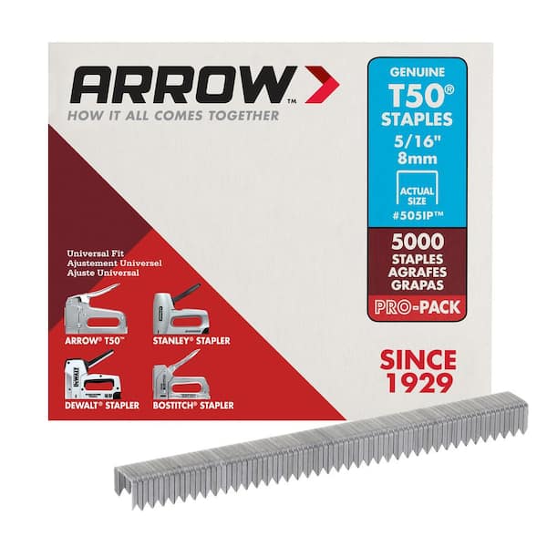 Arrow 505-IP T50 5/16-Inch Staples, 5000-Pack