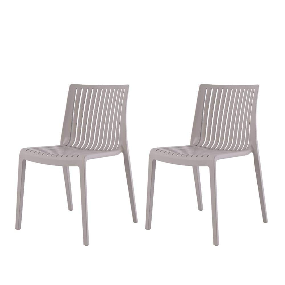 Milos Taupe Resin Stackable Side Chair (Set of 2) price history on PriceWatchPro