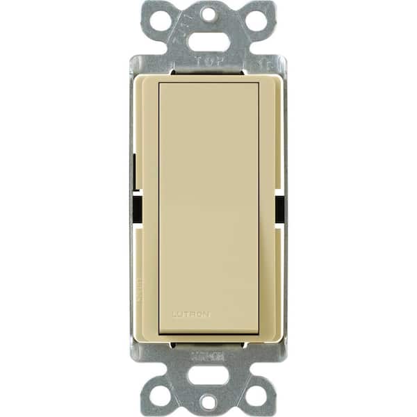 Lutron Claro On/Off Switch with Locator Light, 15 Amp/3 Way, Ivory (CA-3PSNL-IV)