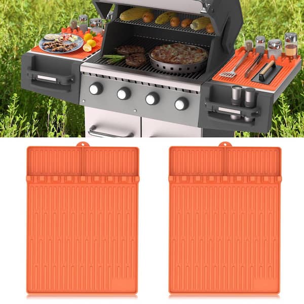 Primehome Silicone Griddle Tool Mat and Drip Pad Set for Blackstone Grills, Heat Resistant Side Shelf Protector and BBQ Grill
