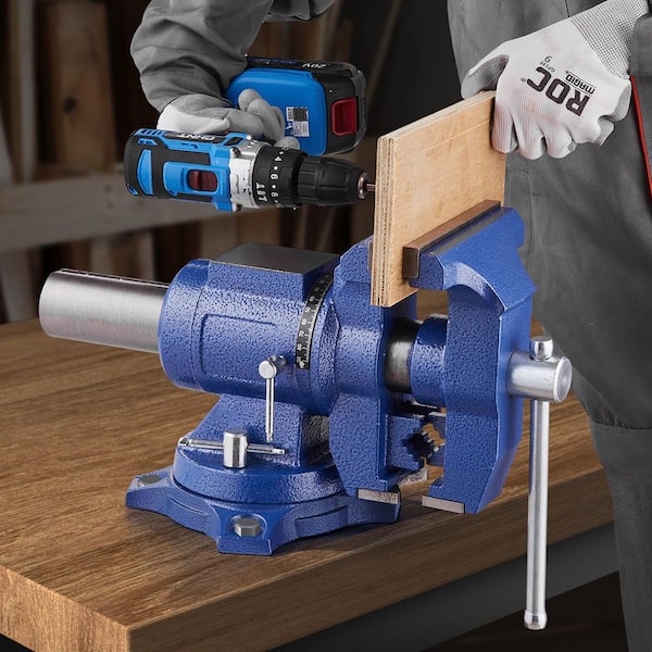 SKYSHALO Heavy Duty Bench Vise, 6-1/2 in. Jaw Width, 5 in. Max Jaw
