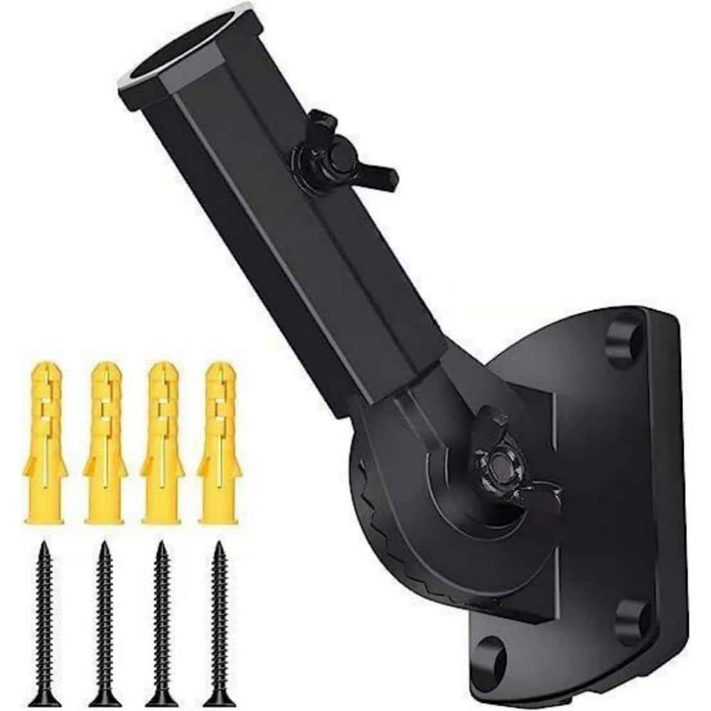 Elbourn 2Pack Multi-Position Flag Pole Mounting Bracket with Hardwares,Made  of Aluminum,Strong and Rust Free,1 Diameter (Black) 