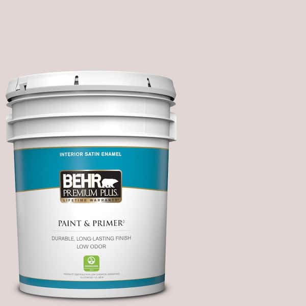 BEHR PREMIUM PLUS 5 gal. #N120-2 Raspberry Fizz Satin Enamel Low Odor Interior Paint & Primer