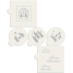 Nativity, Wisemen, Shepherds, O Holy Night, Merry Christmas Cookie Stencil Bundle (7-Patterns)