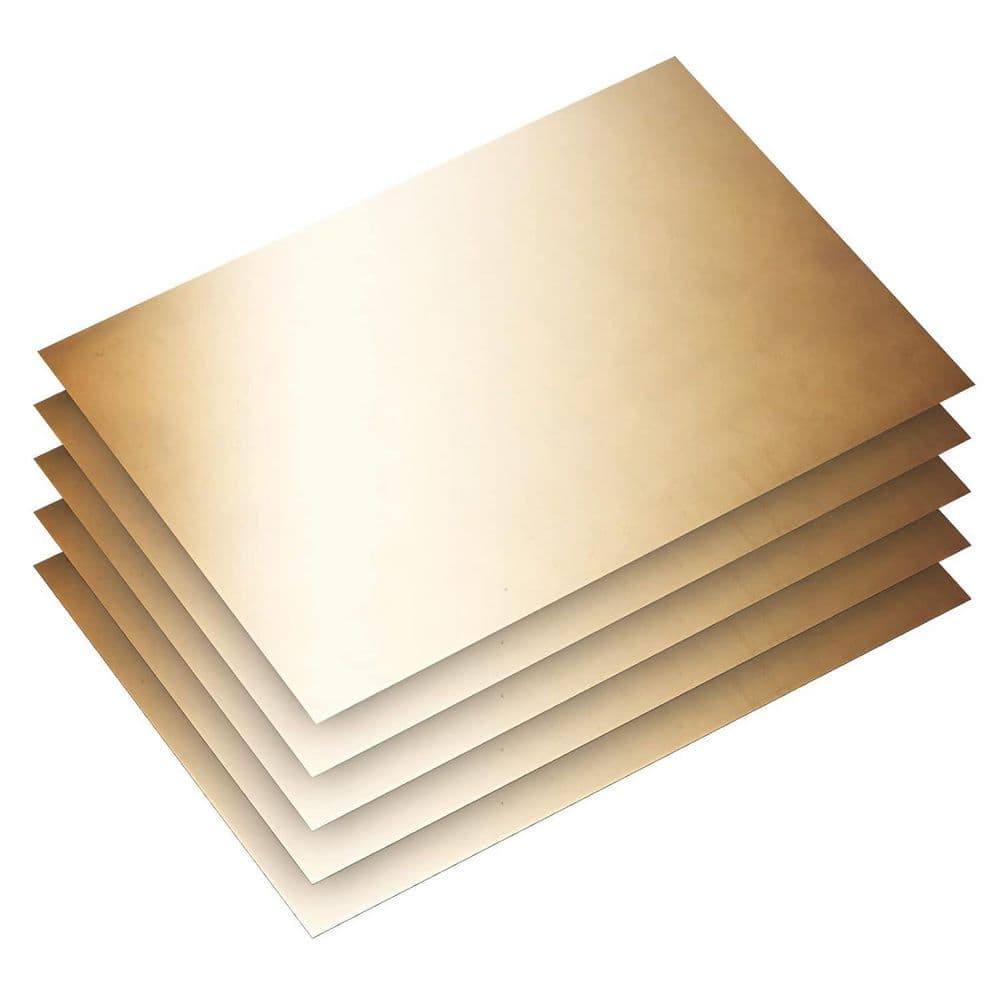 Brass Shim Stock Assortment, 6 in. x 4 in. Thicknesses 0.001 in. 0.002 in. 0.003 in. 0.005 in. 0.01 in. (Set of 5) price history on PriceWatchPro