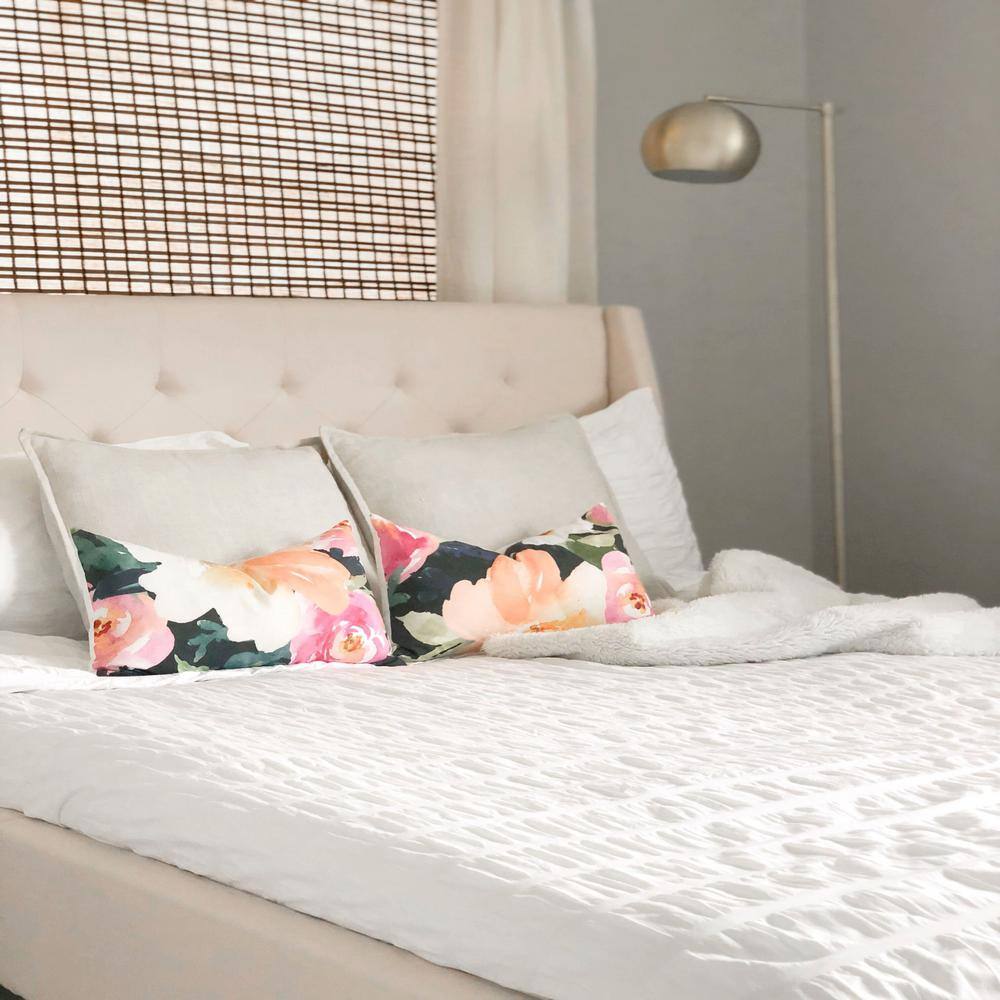 King White Cotton Seersucker Duvet Cover Set