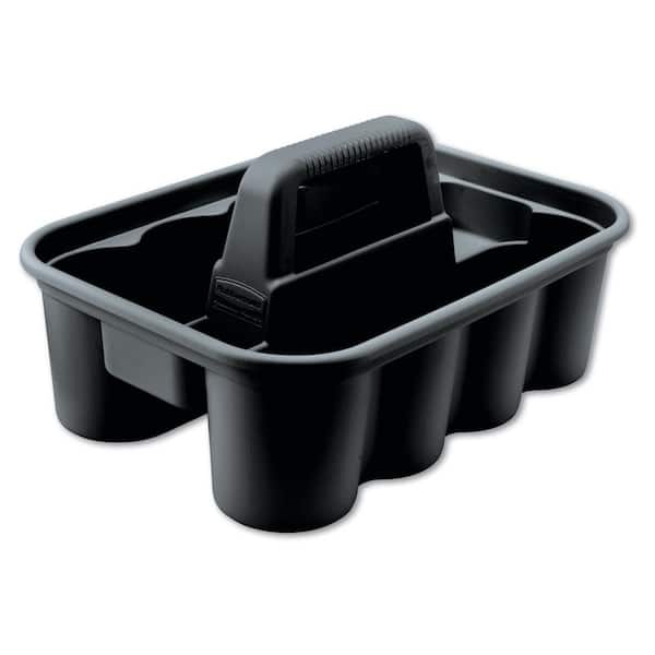 Rubbermaid Commercial Products Commercial Deluxe Black Carry Cleaning Caddy, 8 Compartments, 15 in. x 7.4 in.