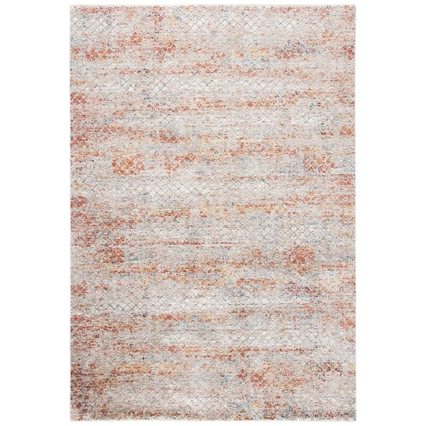 Valencia 4 ft. x 6 ft. Beige/Rust Marble Trellis Area Rug