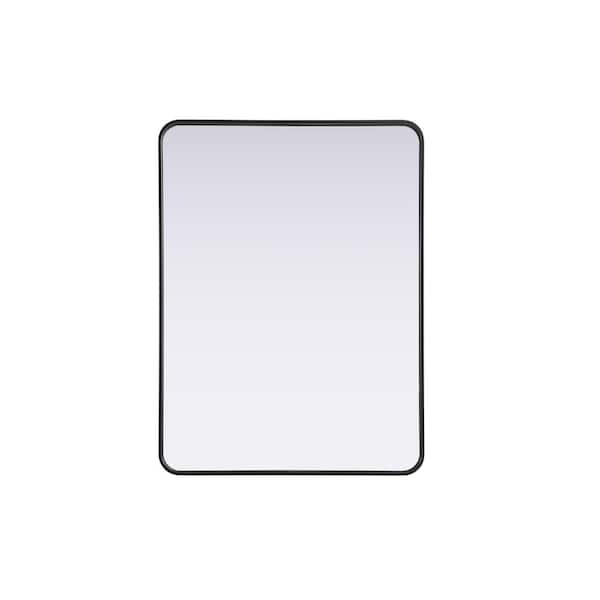 Unbranded Timeless Home Black 30 in. W x 40 in. H Contour Wall Mirror
