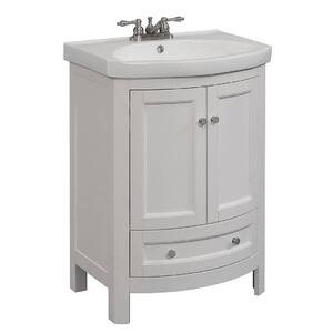 24 in. W x 19 in. D x 34 in. H Vanity in White with Vitreous China Vanity Top in White and White Basin