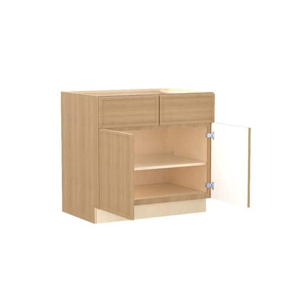 Home Decorators Collection Franklin 33 in. W x 24 in. D x 34.5 in. H Assembled Plywood Base Kitchen Cabinet in Vanguard Oak