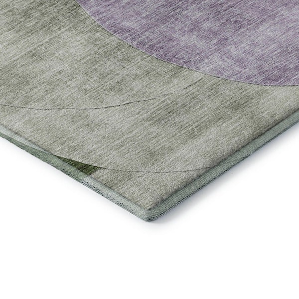 Mayfield Premium Machine Washable Abstract AMF1140 Lavender 2 ft. 3 in. x 7 ft. 6 in. Runner Rug