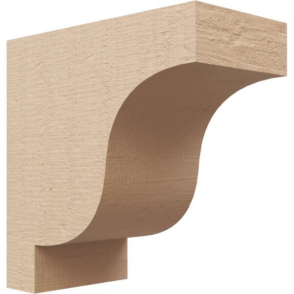 Ekena Millwork 4 in. x 8 in. x 8 in. Series 1 Classic Newport Rough Cedar Woodgrain Timberthane Polyurethane Corbel, Primed Tan