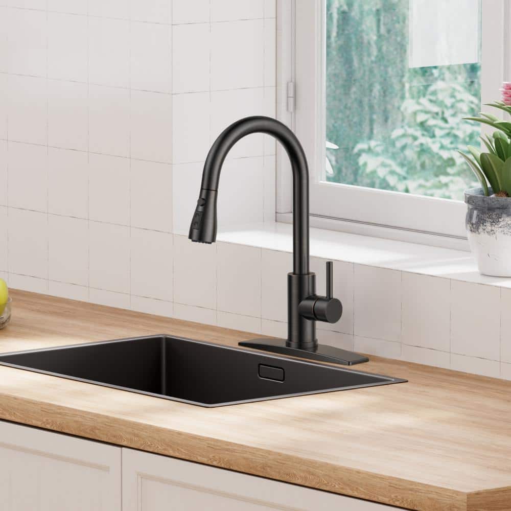 Oil Rubbed Bronze Pull Down Kitchen Faucet with Spray