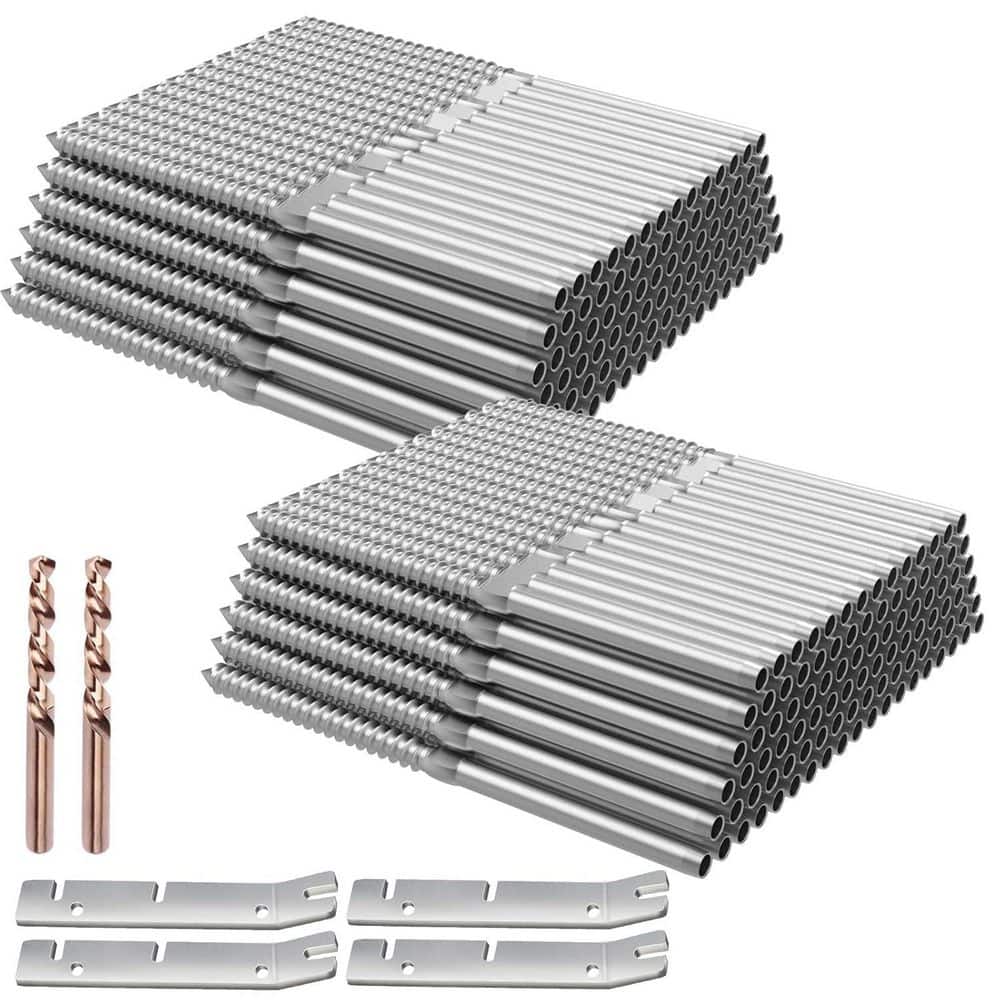 4 in. H x 0.13 in. W Silver Metal Stair Railing Kit, Includes Wrench, DIY Wood Baluster Use (200-Pack) price history on PriceWatchPro