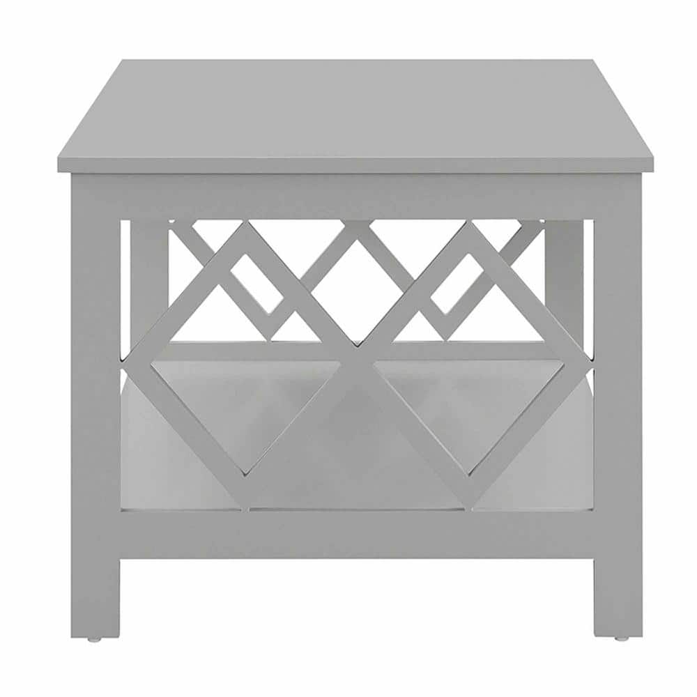 Contemporary Diamond-Cut 40" Gray Melamine Coffee Table