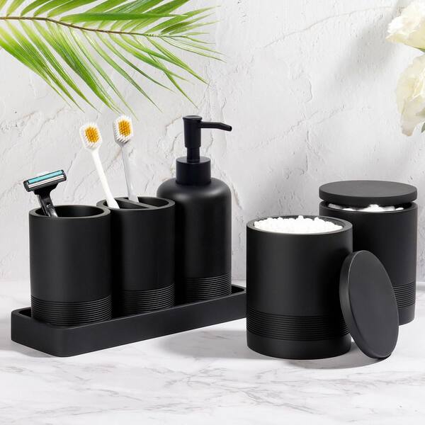 Numhew 6-Piece Bath Accessory Set with Toothbrush Holders, Soap
