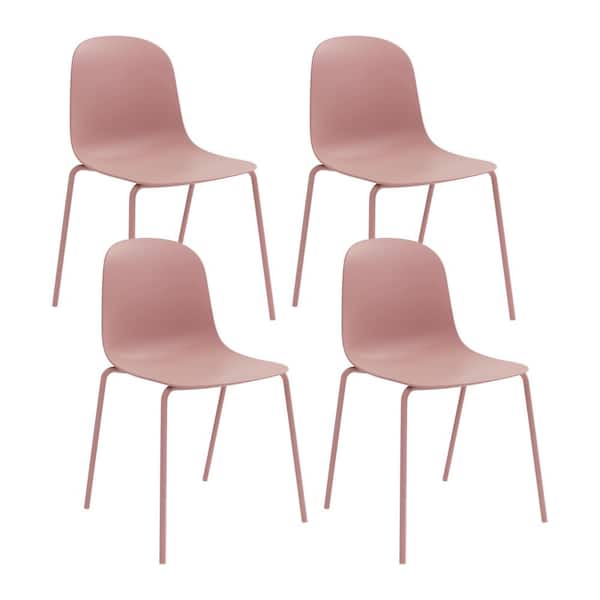 Jamesdar Serena Dusty Pink Plastic Stackable Dining Side Chair Set