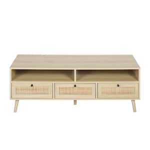 47 in. W Natural Oak TV Stand Fits TVs Upto 40 to 45 in.