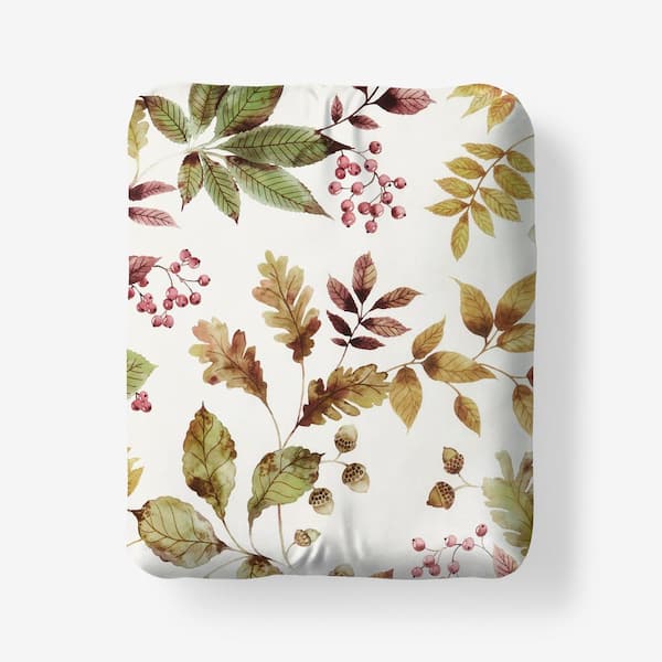 The Company Store Legends Hotel Fall Leaves Wrinkle-Free Multi Sateen Full Fitted Sheet