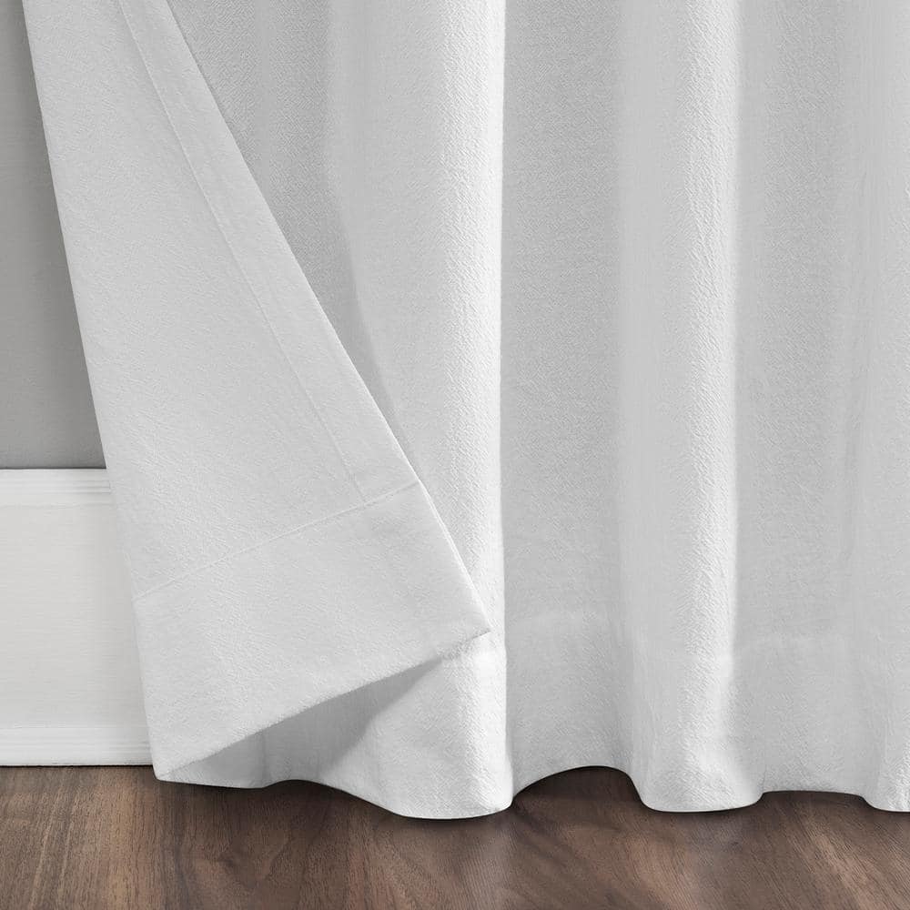 White Sheer Cotton Tab Top Window Panel, 52" x 95"