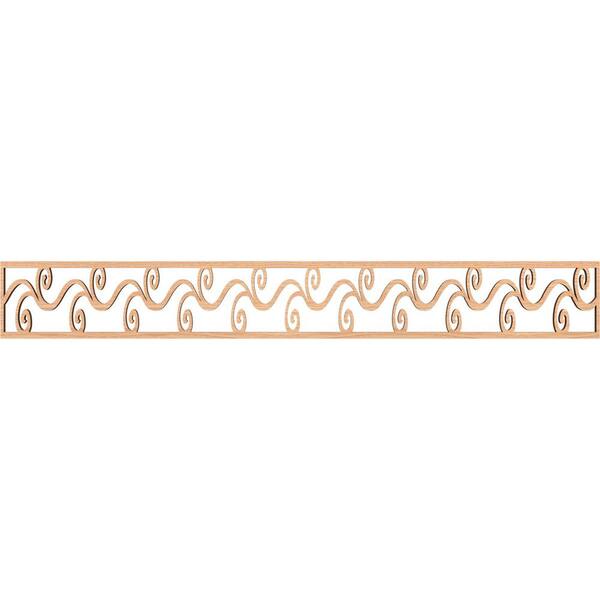 Ekena Millwork Tilden Fretwork 0.375 in. D x 46.5 in. W x 6 in. L Hickory Wood Panel Moulding