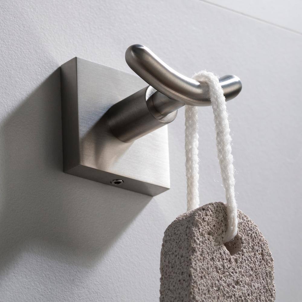 Brushed Nickel Modern Double Wall Mounted Robe Hook