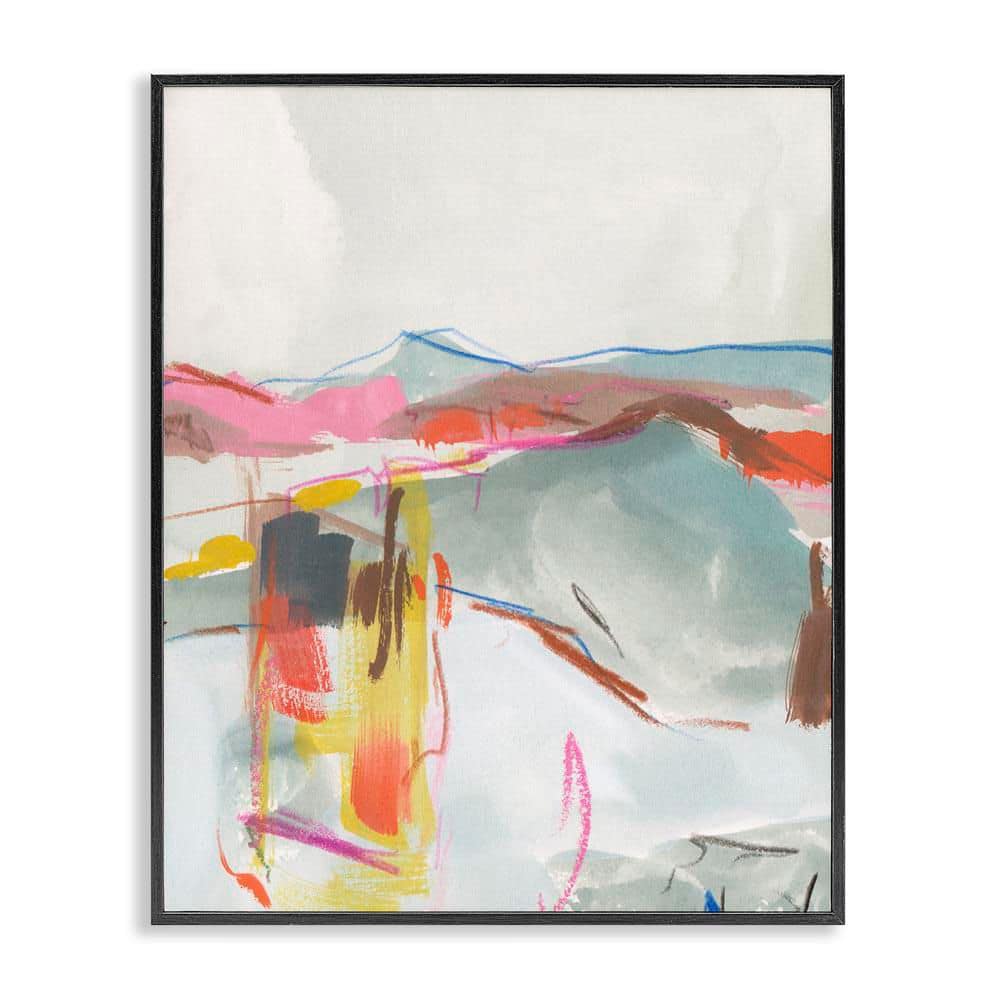 Mountain Shape Impressions by Melissa Wang Black Framed Abstract Giclee Art Print 20 in. x 16 in. price history on PriceWatchPro