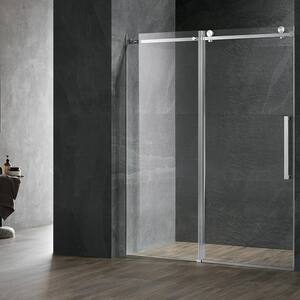Atlas Square Rail 68 in. W - 72 in. W x 74 in. H Sliding Frameless Shower Door in BN Finish with Easy Cleaning Glass
