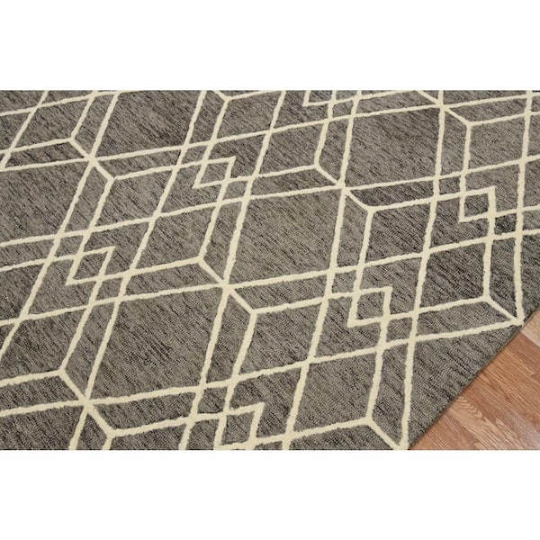 Vista 8 x 10 Khaki Geometric Pattern Area Rug for High Traffic Living Room Dining Room Bedroom